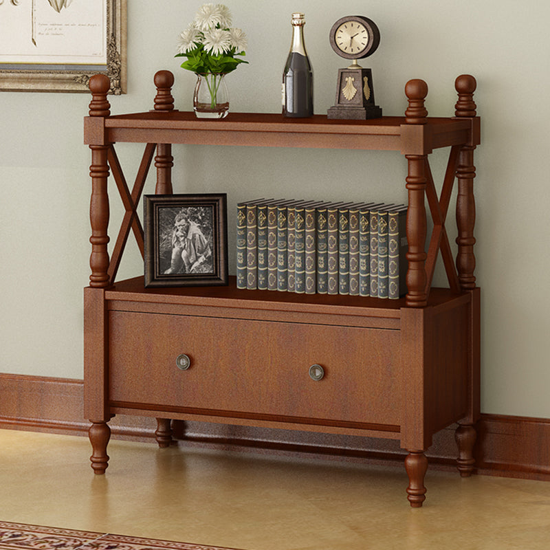 Nordic Wooden Open Back Bookshelf Etagere Bookshelf with Drawers