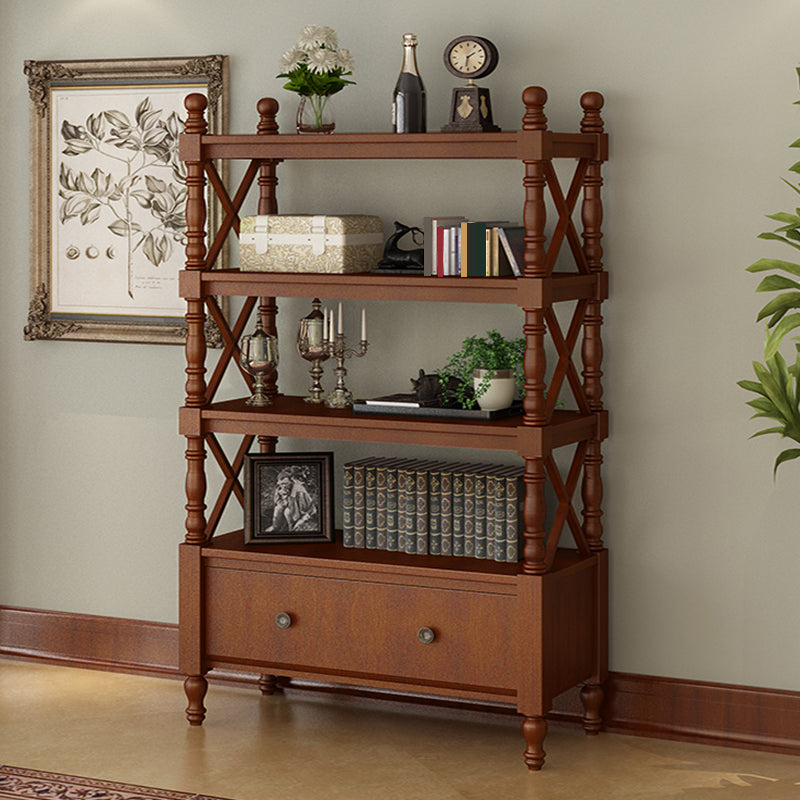 Nordic Wooden Open Back Bookshelf Etagere Bookshelf with Drawers