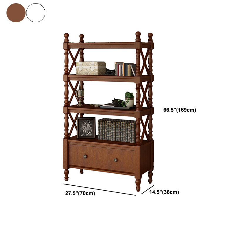 Nordic Wooden Open Back Bookshelf Etagere Bookshelf with Drawers