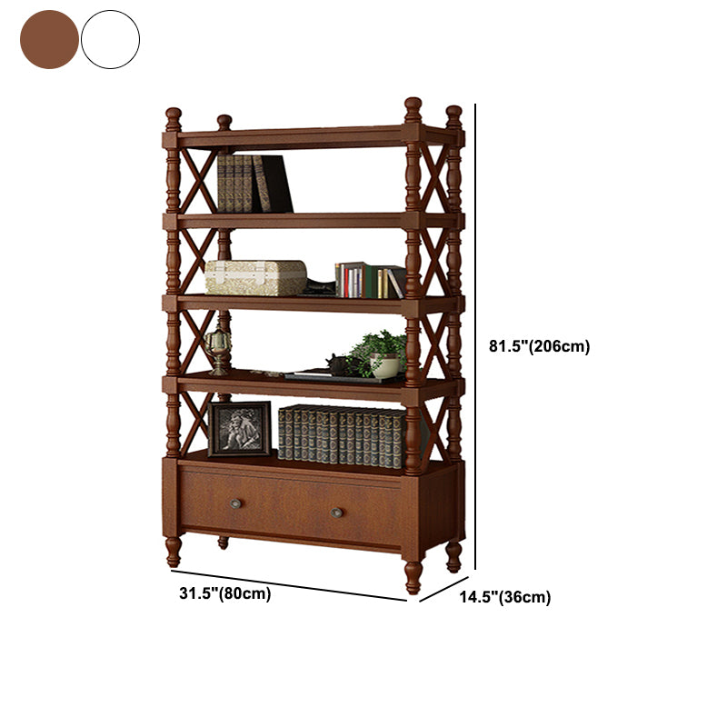 Nordic Wooden Open Back Bookshelf Etagere Bookshelf with Drawers