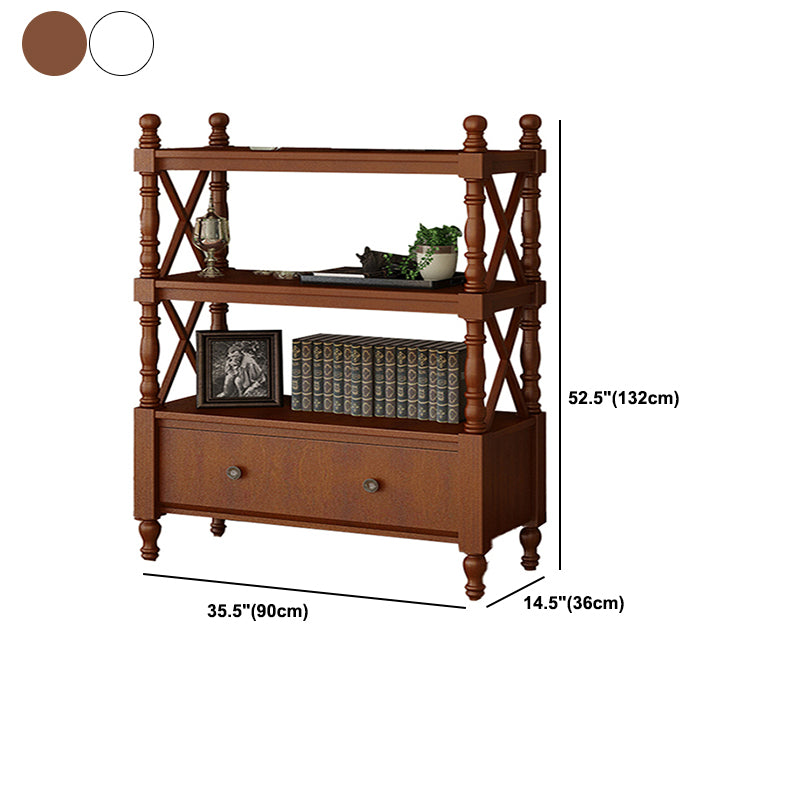 Nordic Wooden Open Back Bookshelf Etagere Bookshelf with Drawers