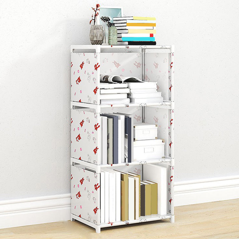 Modern Fabrics Bookcase, Geometric Bookshelf for Living Room