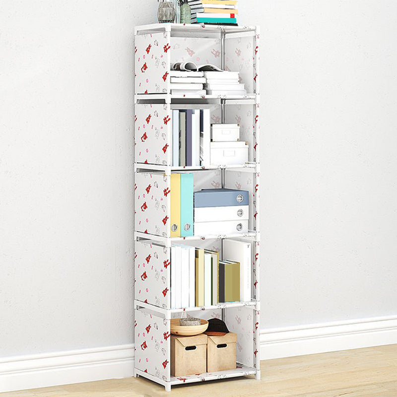 Modern Fabrics Bookcase, Geometric Bookshelf for Living Room