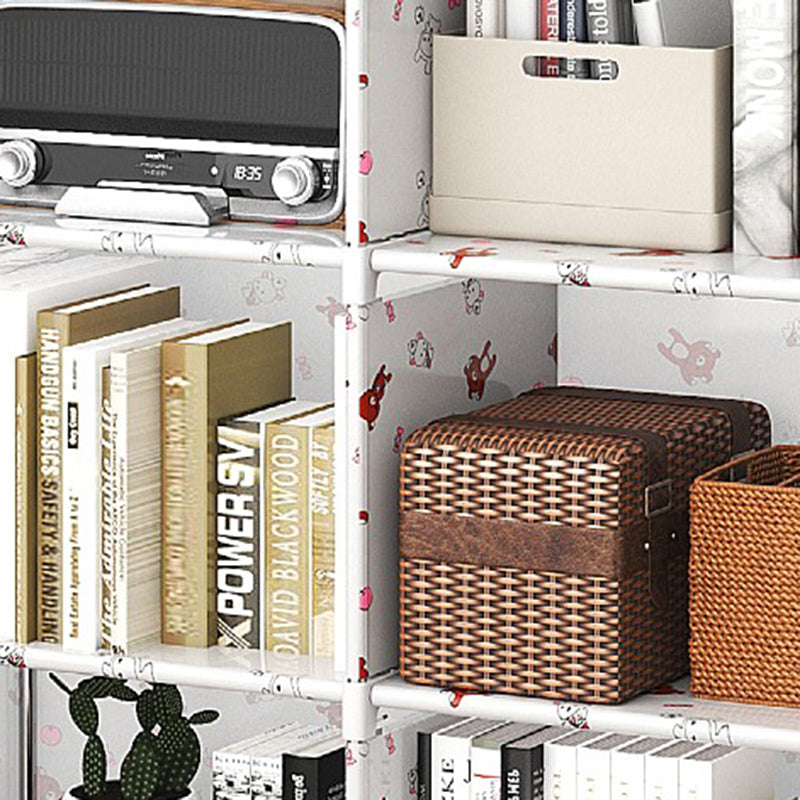 Modern Fabrics Bookcase, Geometric Bookshelf for Living Room