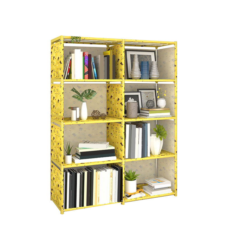 Modern Fabrics Bookcase, Geometric Bookshelf for Living Room