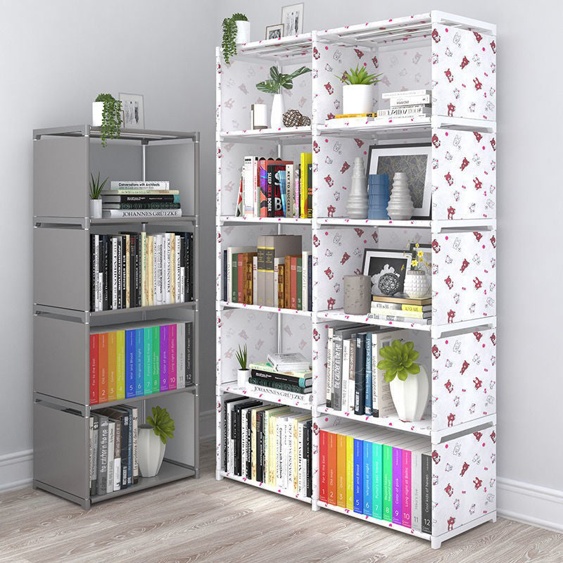 Modern Fabrics Bookcase, Geometric Bookshelf for Living Room