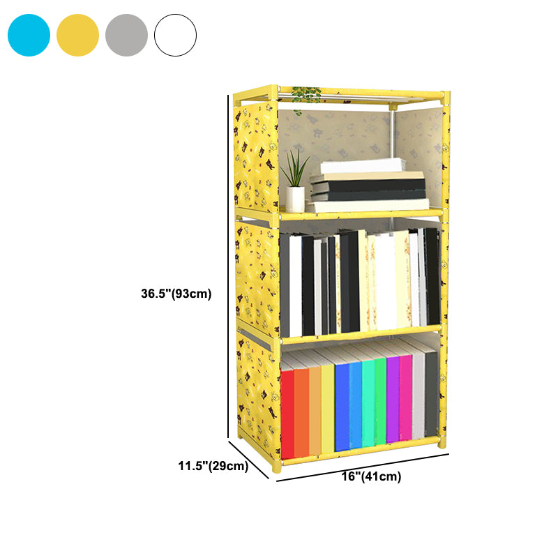 Modern Fabrics Bookcase, Geometric Bookshelf for Living Room