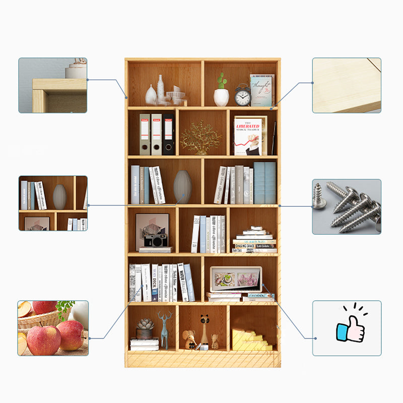 Closed Wood Bookcase Modern Minimalist Home Living Room Standard Bookshelf