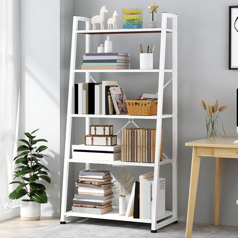 11.8" Wide Ladder Book Shelf Contemporary Style Home Metal Bookshelf