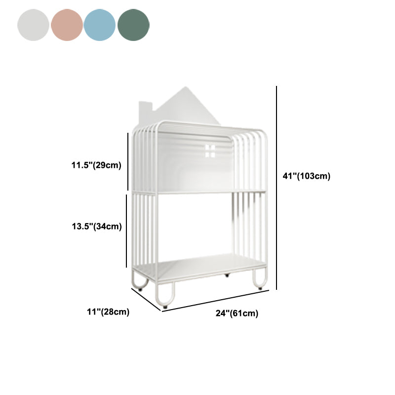 Open Back Bookshelf Scandinavian Etagere Bookcase with Shelves