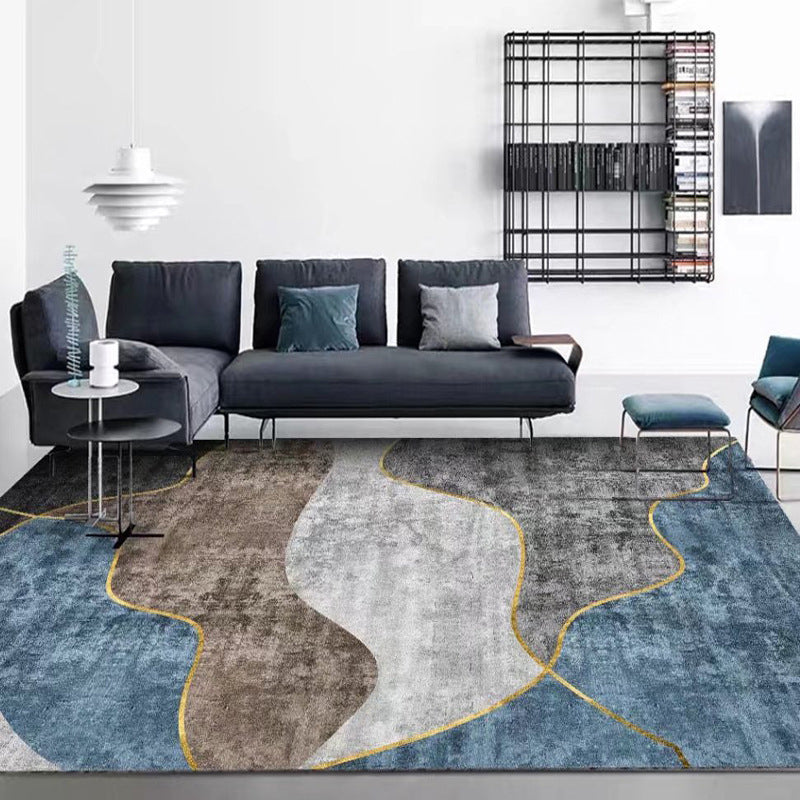 Gray Magnificent Rug Polyester Graphic Indoor Rug Washable Rug for Sitting Room