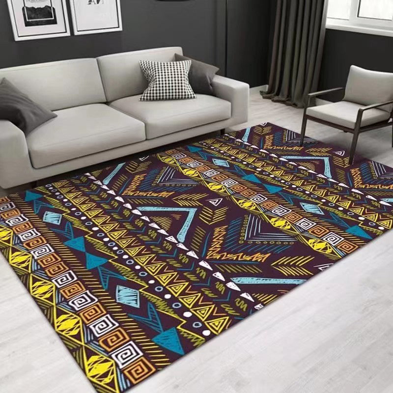 Beige Morocco Rug Polyester Graphic Rug Stain Resistant Rug for Living Room