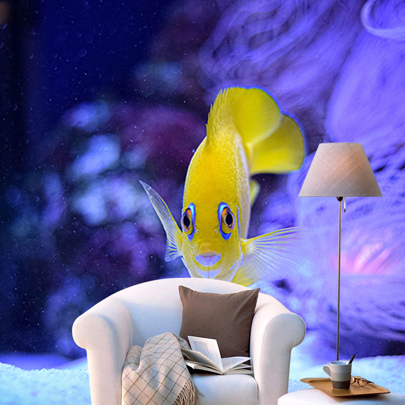 Tropical Photography Wall Mural Fish Pattern Stain Resistant Wall Mural