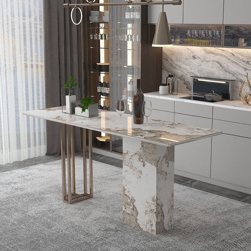 Double Pedestal Kitchen Counter Height Table Contemporary Rectangle Pub Table