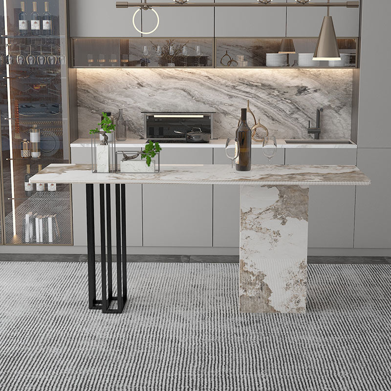 Double Pedestal Kitchen Counter Height Table Contemporary Rectangle Pub Table