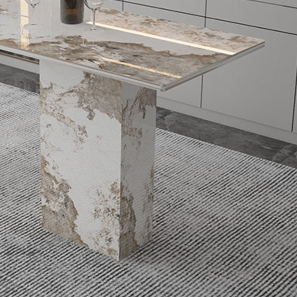 Double Pedestal Kitchen Counter Height Table Contemporary Rectangle Pub Table