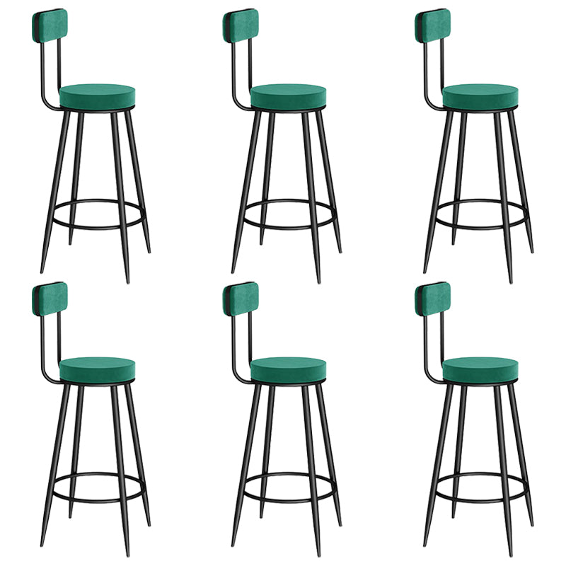 Modern Round Counter Chair Upholstered Counter Height Stool for Living Room