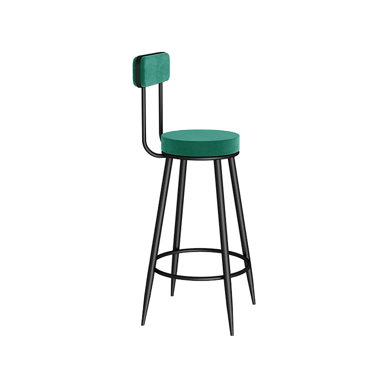 Modern Round Counter Chair Upholstered Counter Height Stool for Living Room