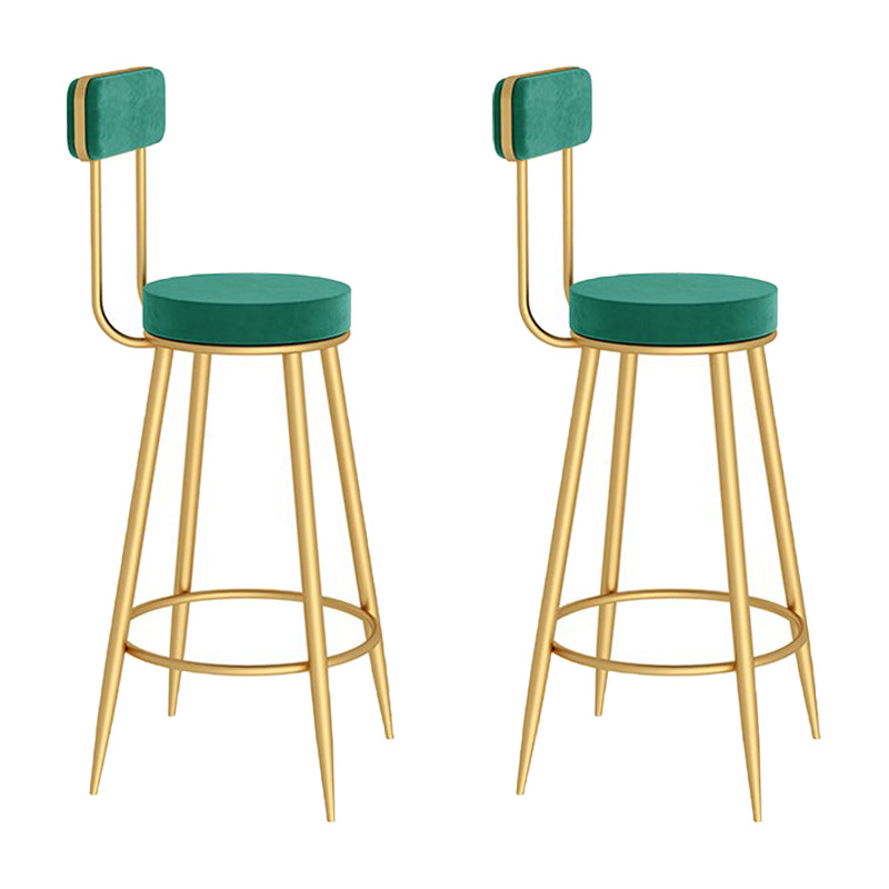 Modern Round Counter Chair Upholstered Counter Height Stool for Living Room