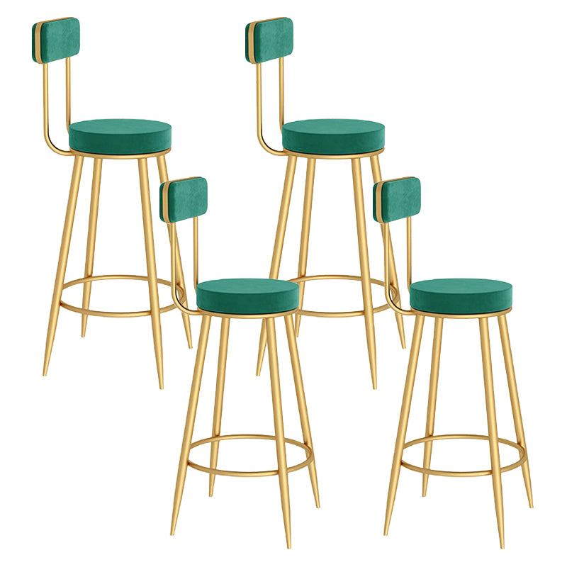 Modern Round Counter Chair Upholstered Counter Height Stool for Living Room