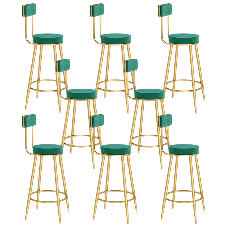 Modern Round Counter Chair Upholstered Counter Height Stool for Living Room