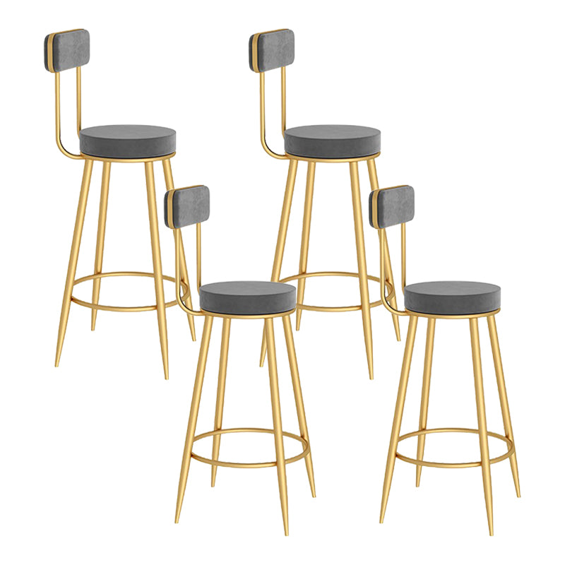 Modern Round Counter Chair Upholstered Counter Height Stool for Living Room