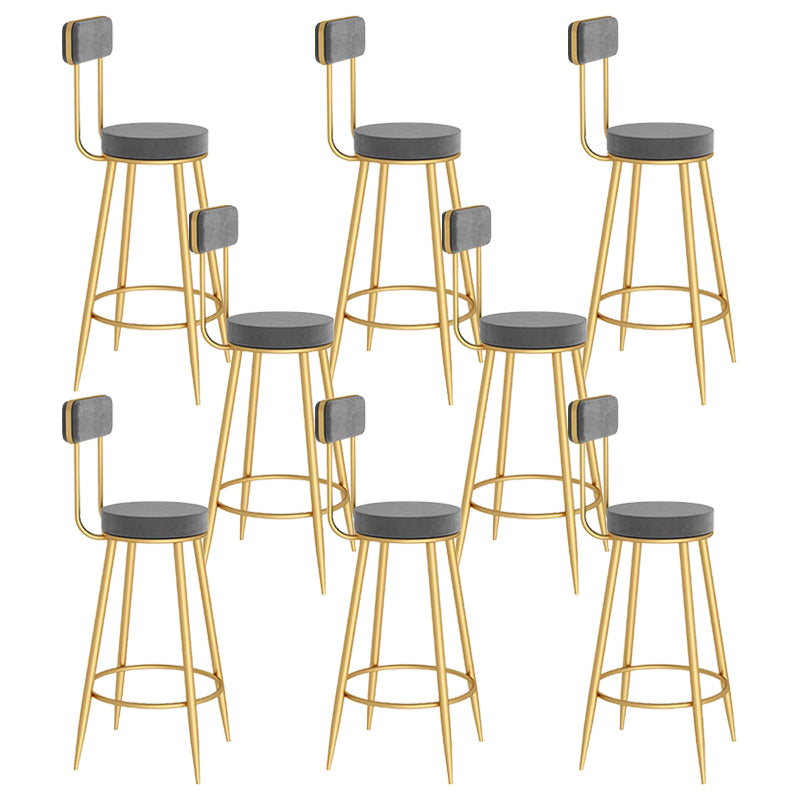 Modern Round Counter Chair Upholstered Counter Height Stool for Living Room