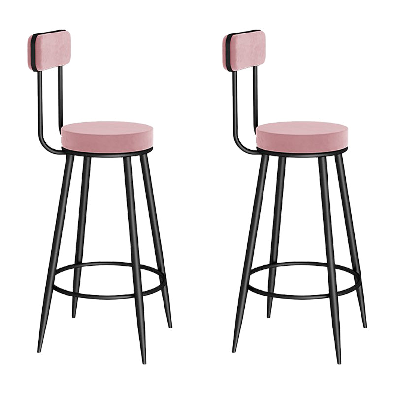 Modern Round Counter Chair Upholstered Counter Height Stool for Living Room