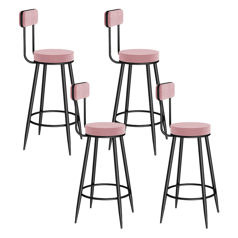 Modern Round Counter Chair Upholstered Counter Height Stool for Living Room