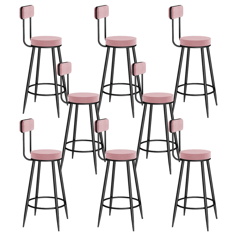 Modern Round Counter Chair Upholstered Counter Height Stool for Living Room