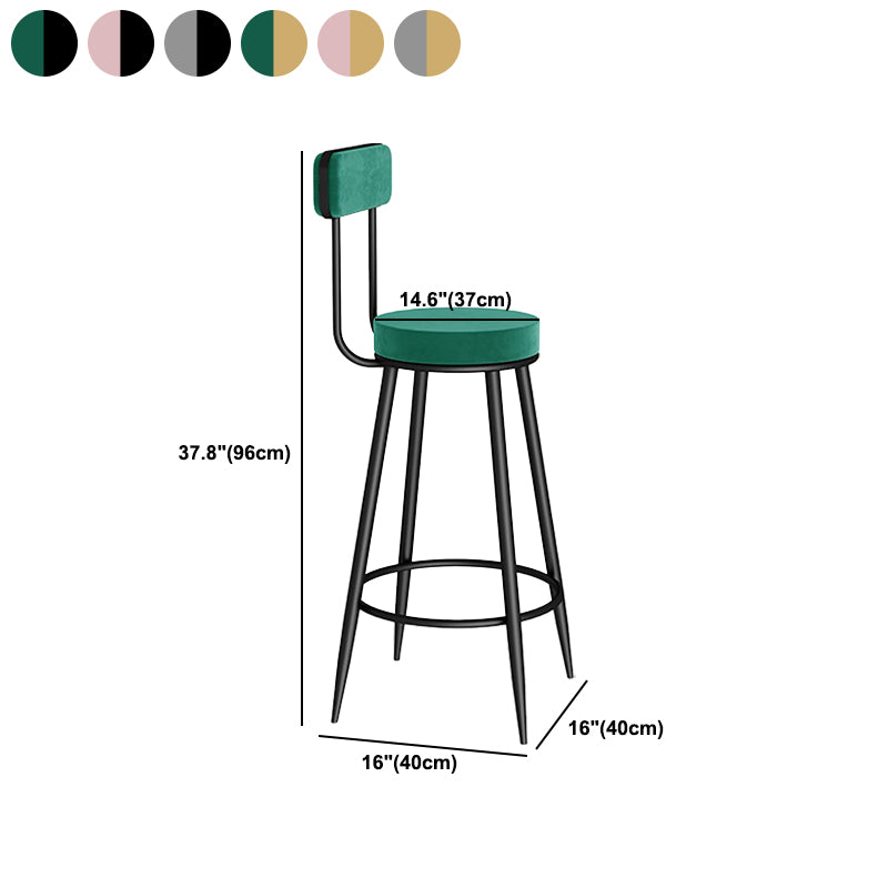 Modern Round Counter Chair Upholstered Counter Height Stool for Living Room