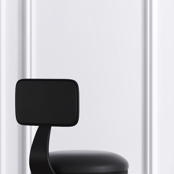 Modern Backrest Armless Counter Stool Iron Cafe Bar Stool with Leather Cushion