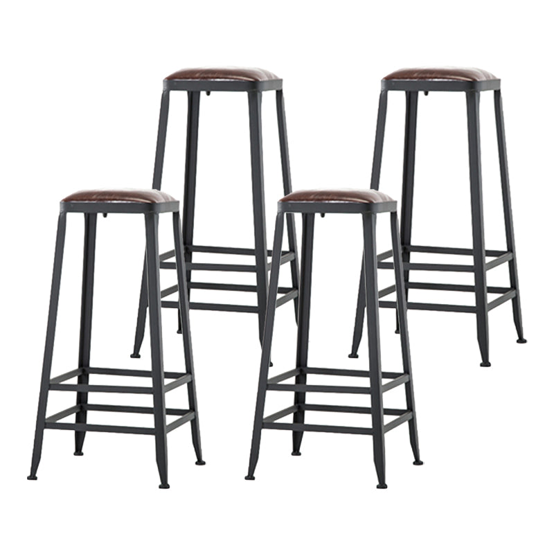 Industrial Bar Stool Wooden Counter Bar Stool with Metal Legs for Home