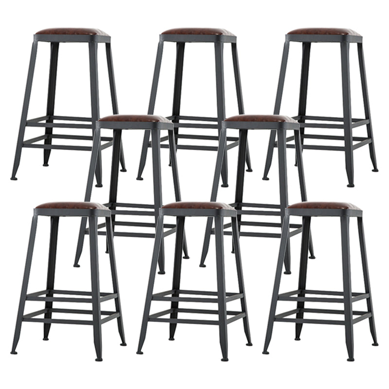 Industrial Bar Stool Wooden Counter Bar Stool with Metal Legs for Home