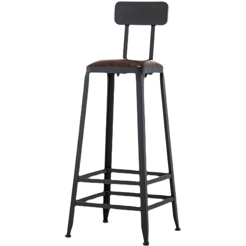 Industrial Bar Stool Wooden Counter Bar Stool with Metal Legs for Home