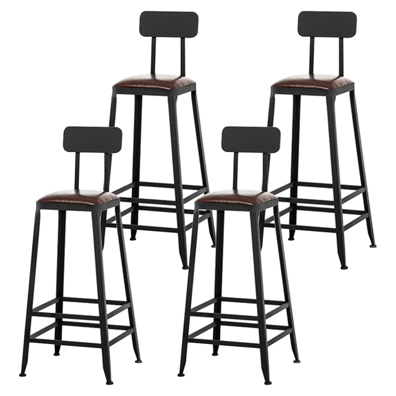 Industrial Bar Stool Wooden Counter Bar Stool with Metal Legs for Home