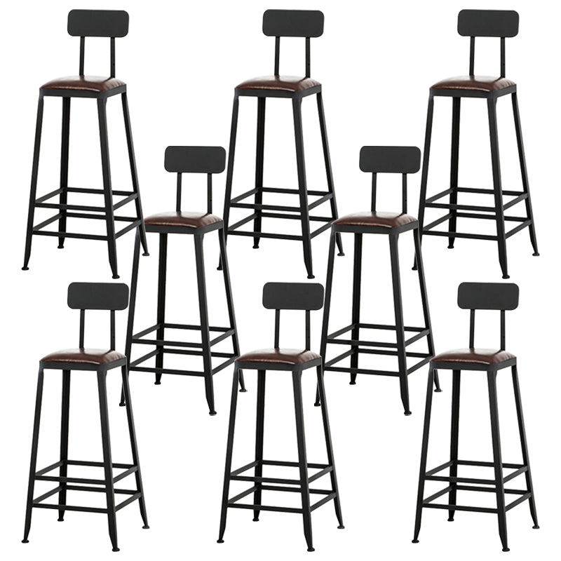 Industrial Bar Stool Wooden Counter Bar Stool with Metal Legs for Home