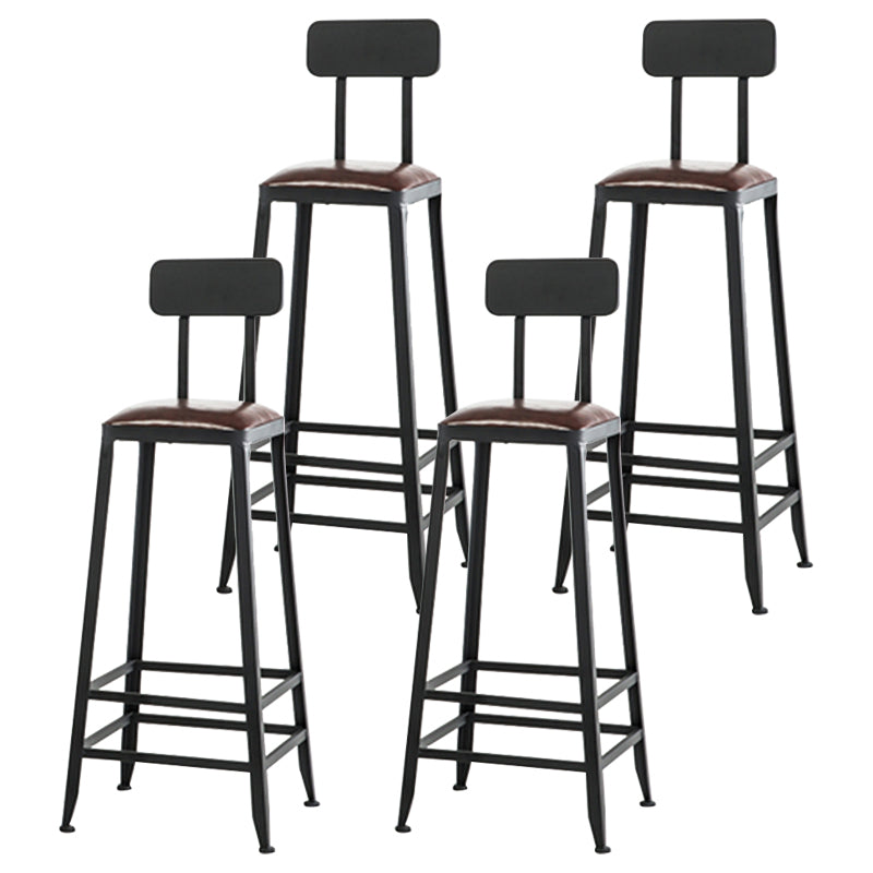 Industrial Bar Stool Wooden Counter Bar Stool with Metal Legs for Home