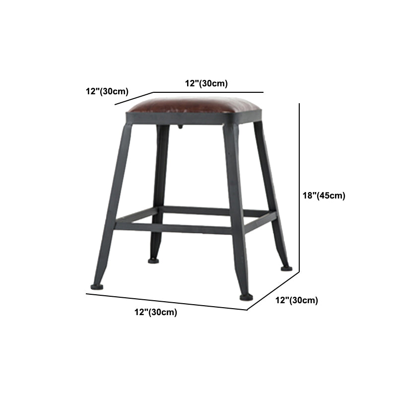 Industrial Bar Stool Wooden Counter Bar Stool with Metal Legs for Home