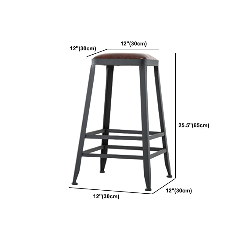 Industrial Bar Stool Wooden Counter Bar Stool with Metal Legs for Home