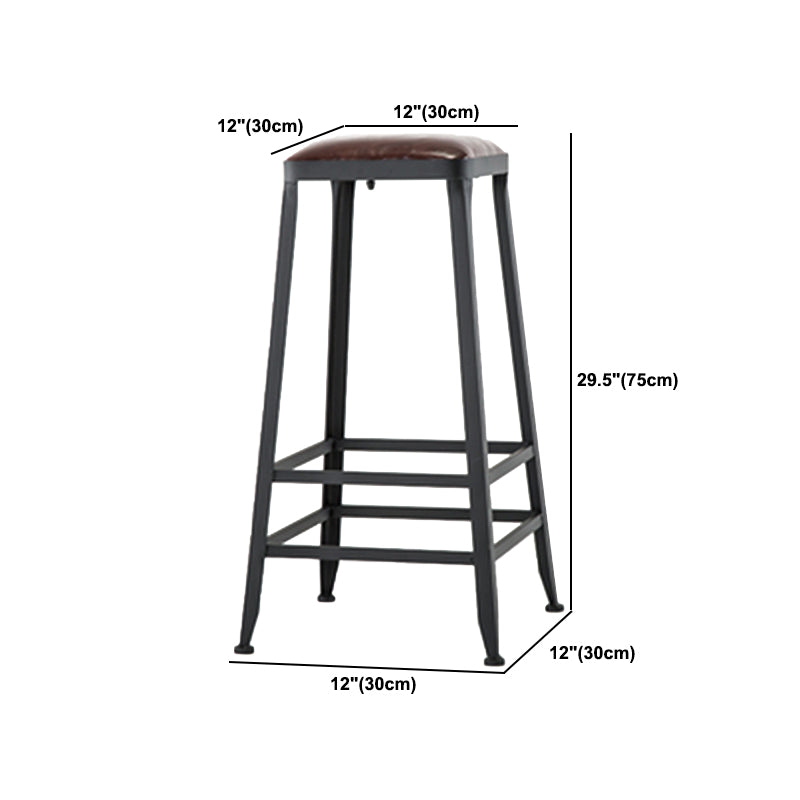 Industrial Bar Stool Wooden Counter Bar Stool with Metal Legs for Home