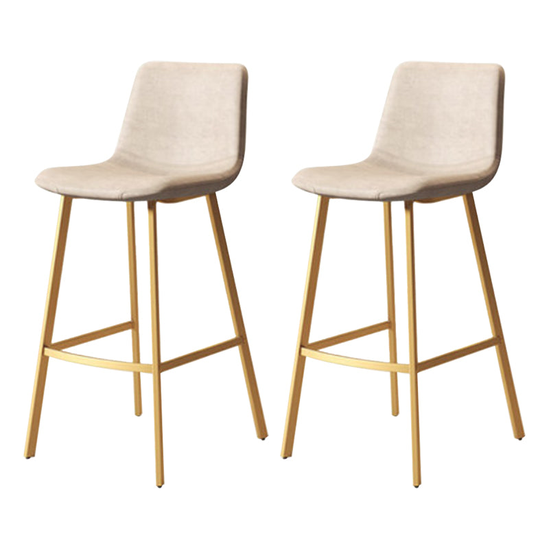 Modern Backrest Armless Counter Stool Iron Milk Tea Shop Bar Stool with Leather Cushion