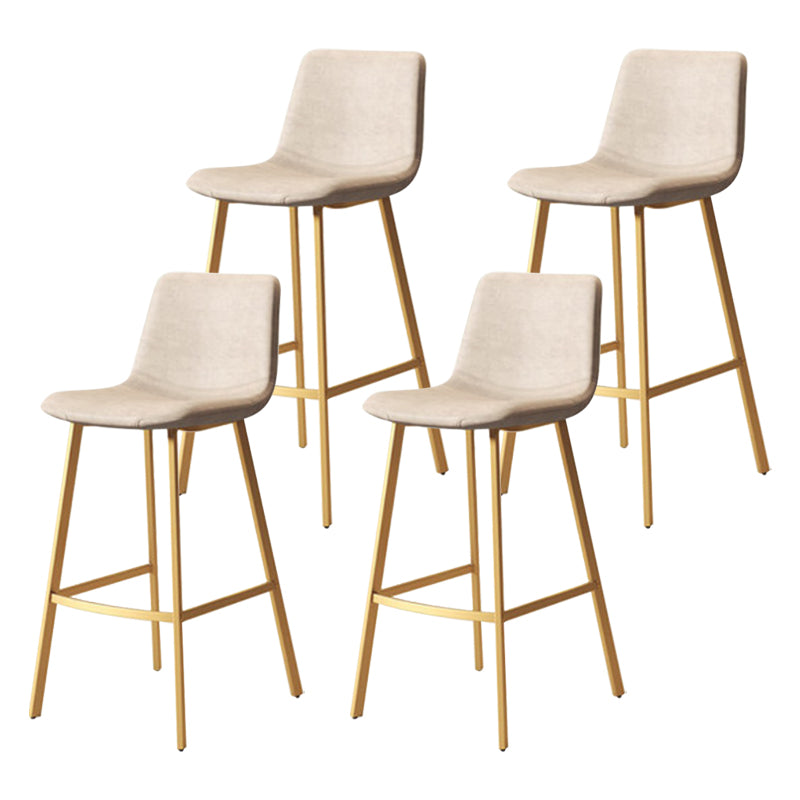 Modern Backrest Armless Counter Stool Iron Milk Tea Shop Bar Stool with Leather Cushion