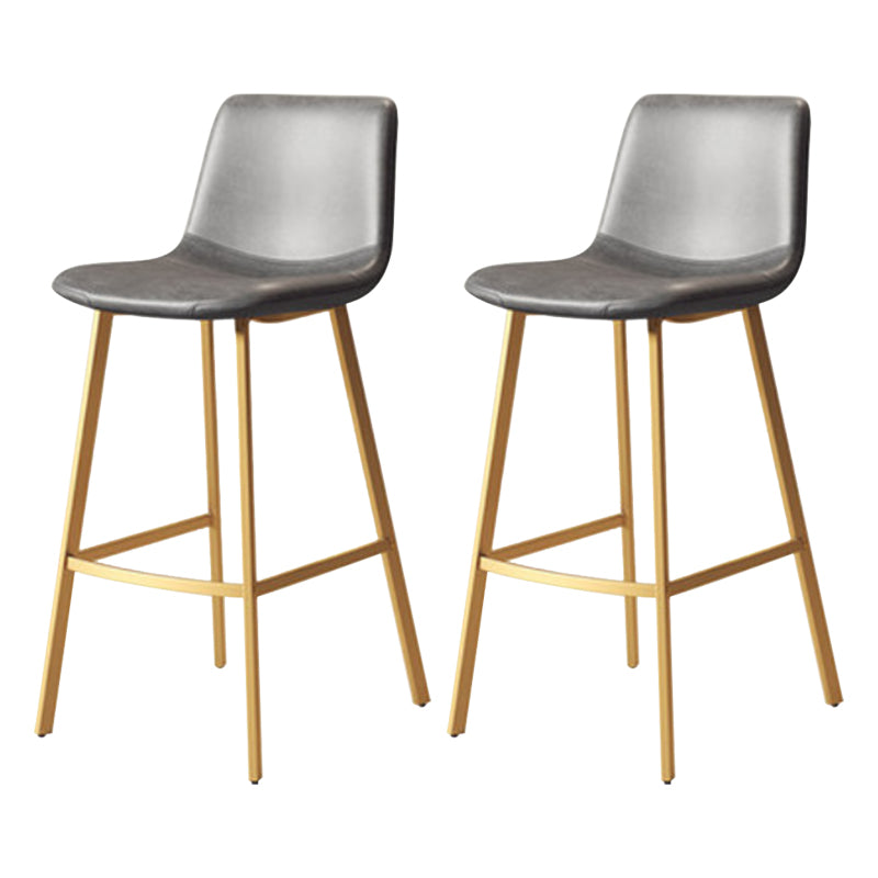 Modern Backrest Armless Counter Stool Iron Milk Tea Shop Bar Stool with Leather Cushion