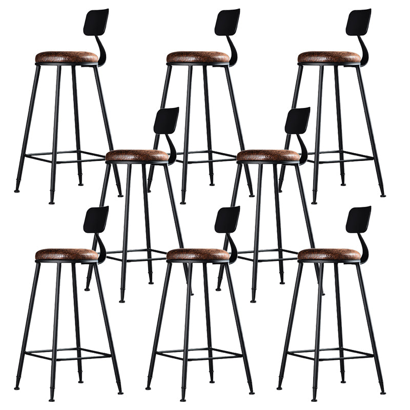 Industrial Style Bar Stool Wooden Counter Bar Stool with Metal Legs for Home