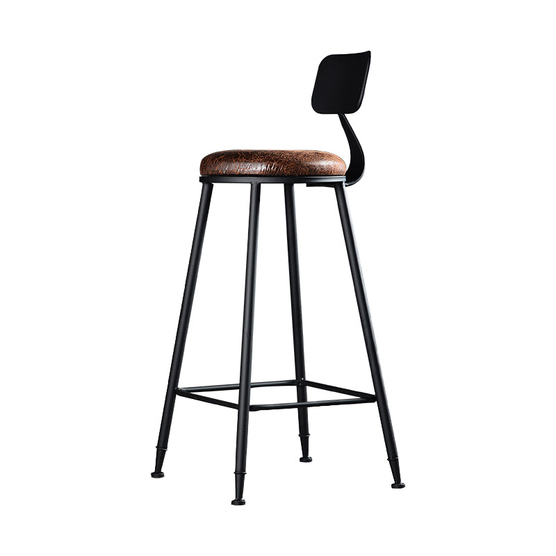 Industrial Style Bar Stool Wooden Counter Bar Stool with Metal Legs for Home