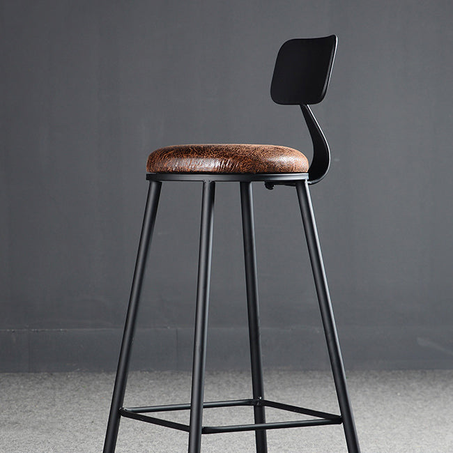 Industrial Style Bar Stool Wooden Counter Bar Stool with Metal Legs for Home