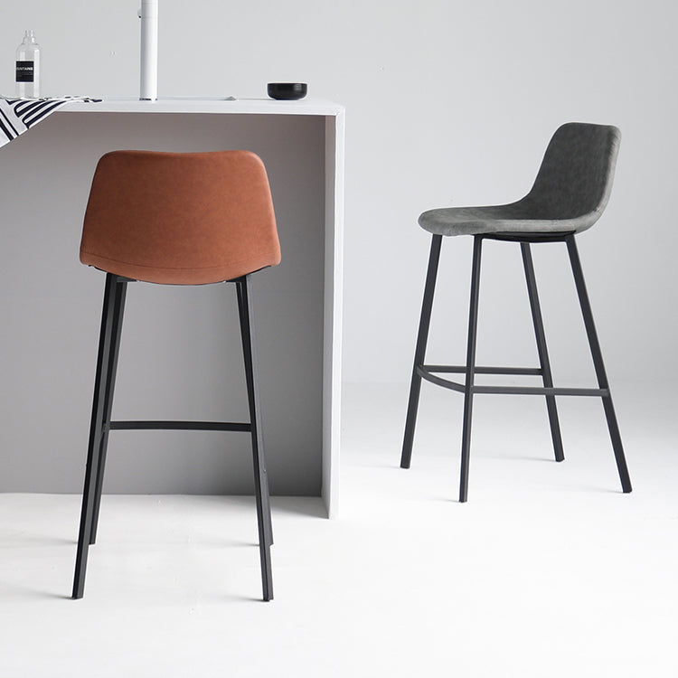Modern Style Bar-stool PU Leather Counter Bar Stool with Metal Legs for Restaurant