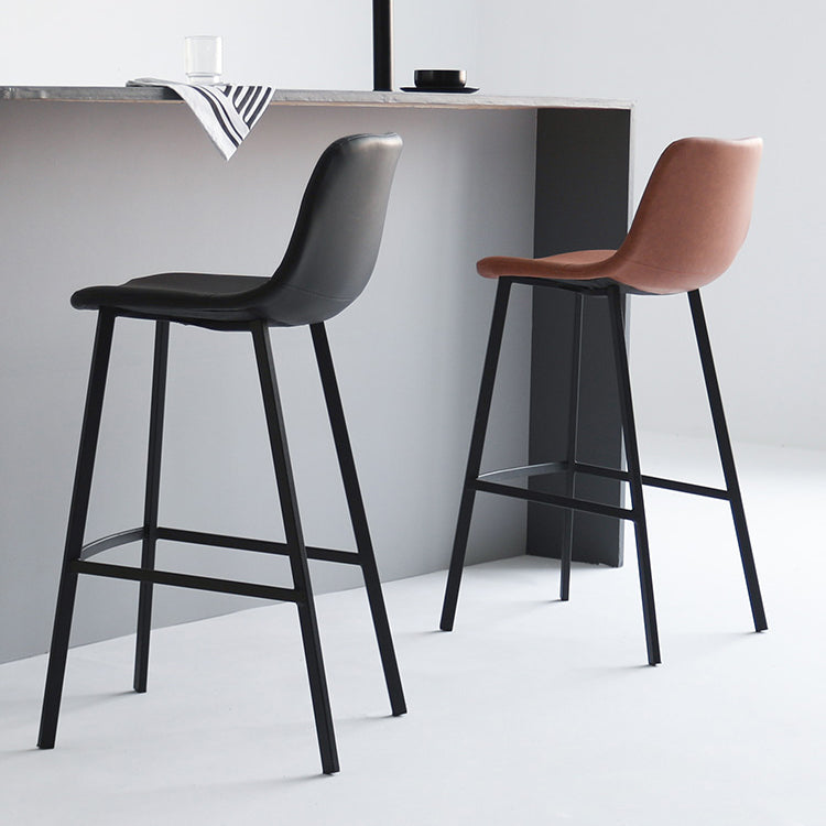 Modern Style Bar-stool PU Leather Counter Bar Stool with Metal Legs for Restaurant