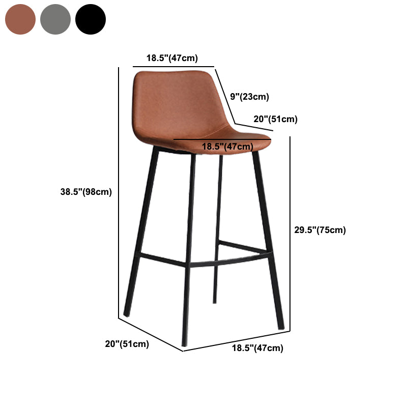 Modern Style Bar-stool PU Leather Counter Bar Stool with Metal Legs for Restaurant